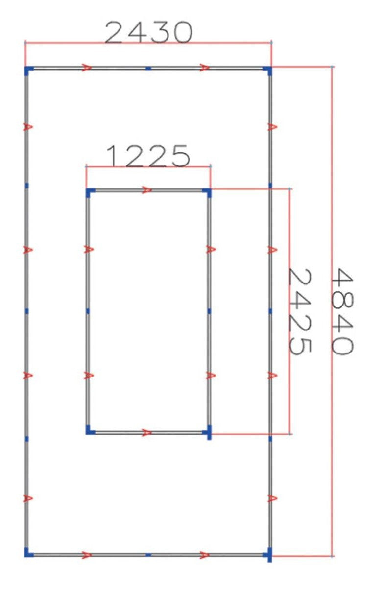 LED Deckenbeleuchtung Rechteckig (Rechteck in Rechteck) 6500K