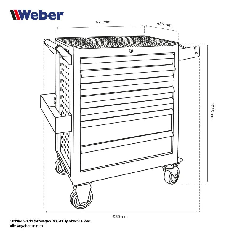 Mobiler Werkstattwagen für LKW 321-teilig abschließbar