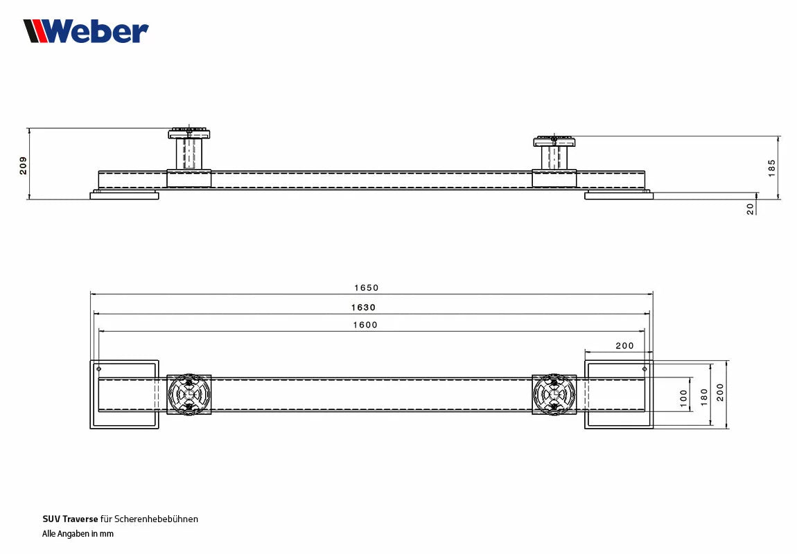 Quertraverse (SUV Traversen) für Scherenhebebühnen