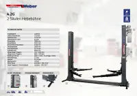2 Säulen Hebebühne Weber Profi Serie 4.2G mit Grundrahmen