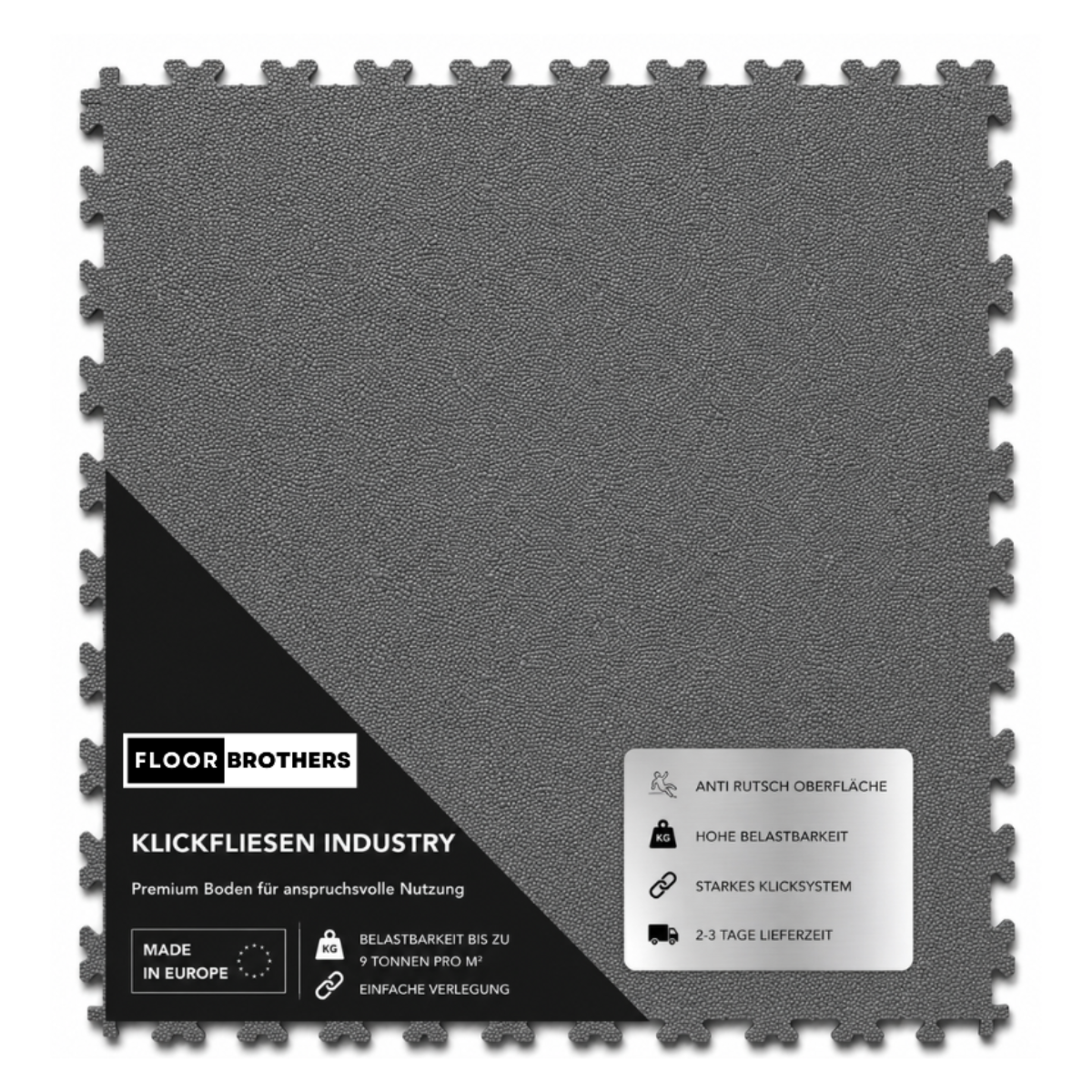 PVC Klickfliese INDUSTRY 7mm für industriellen Einsatz - Anti-Rutsch-Profil