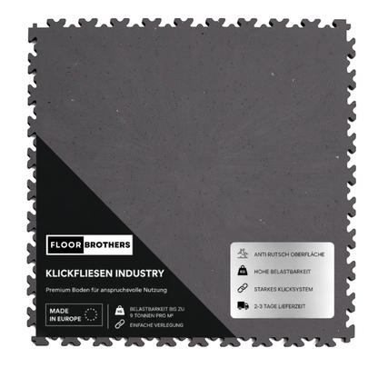 PVC Klickfliese INDUSTRY 7mm für industriellen Einsatz - Anti-Rutsch-Profil