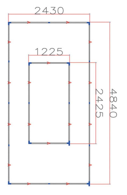 LED Deckenbeleuchtung Rechteckig (Rechteck in Rechteck) 6500K