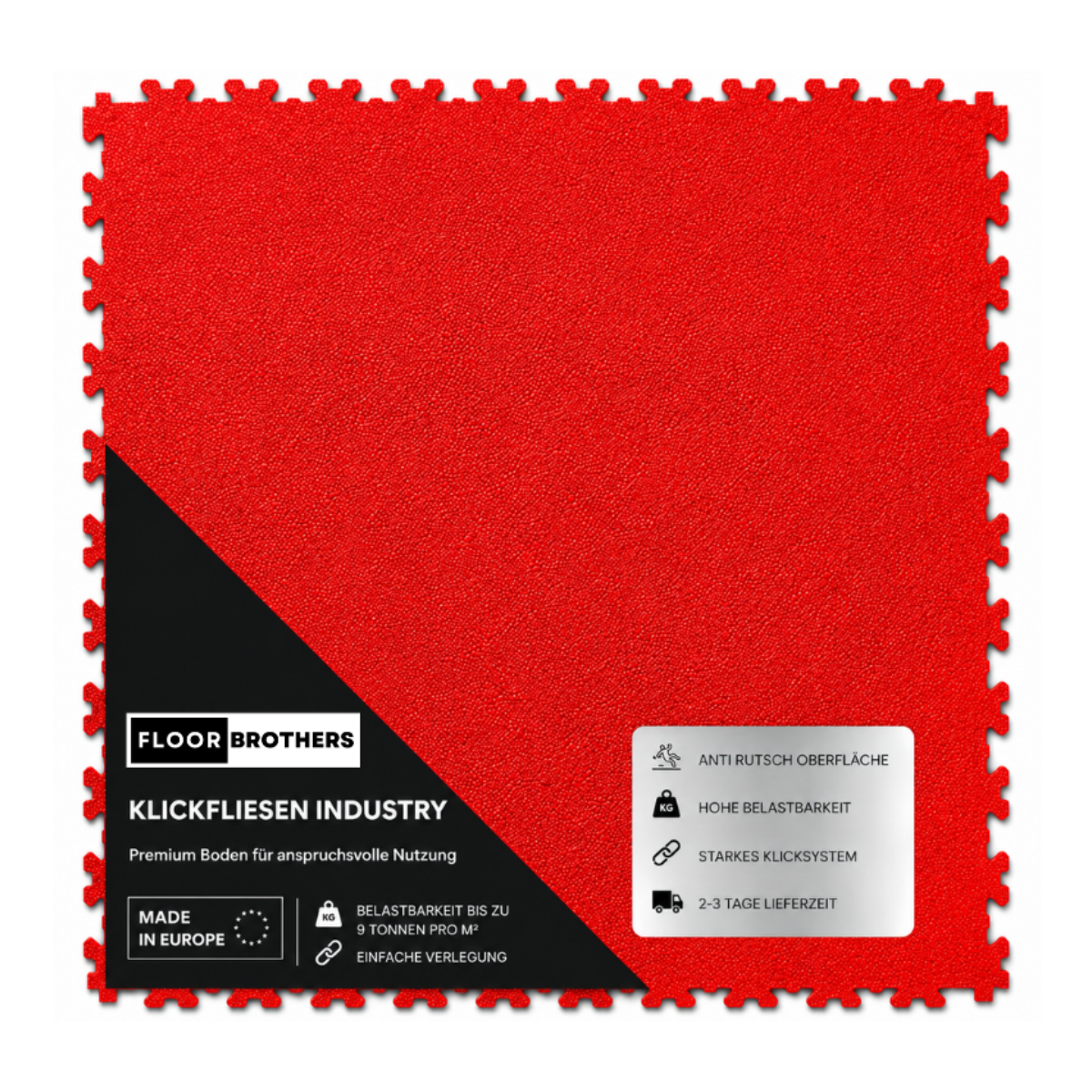 PVC Klickfliese INDUSTRY 7mm für industriellen Einsatz - Anti-Rutsch-Profil