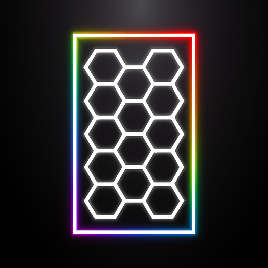 LED Deckenbeleuchtung Hexagon mit RGB Rahmen