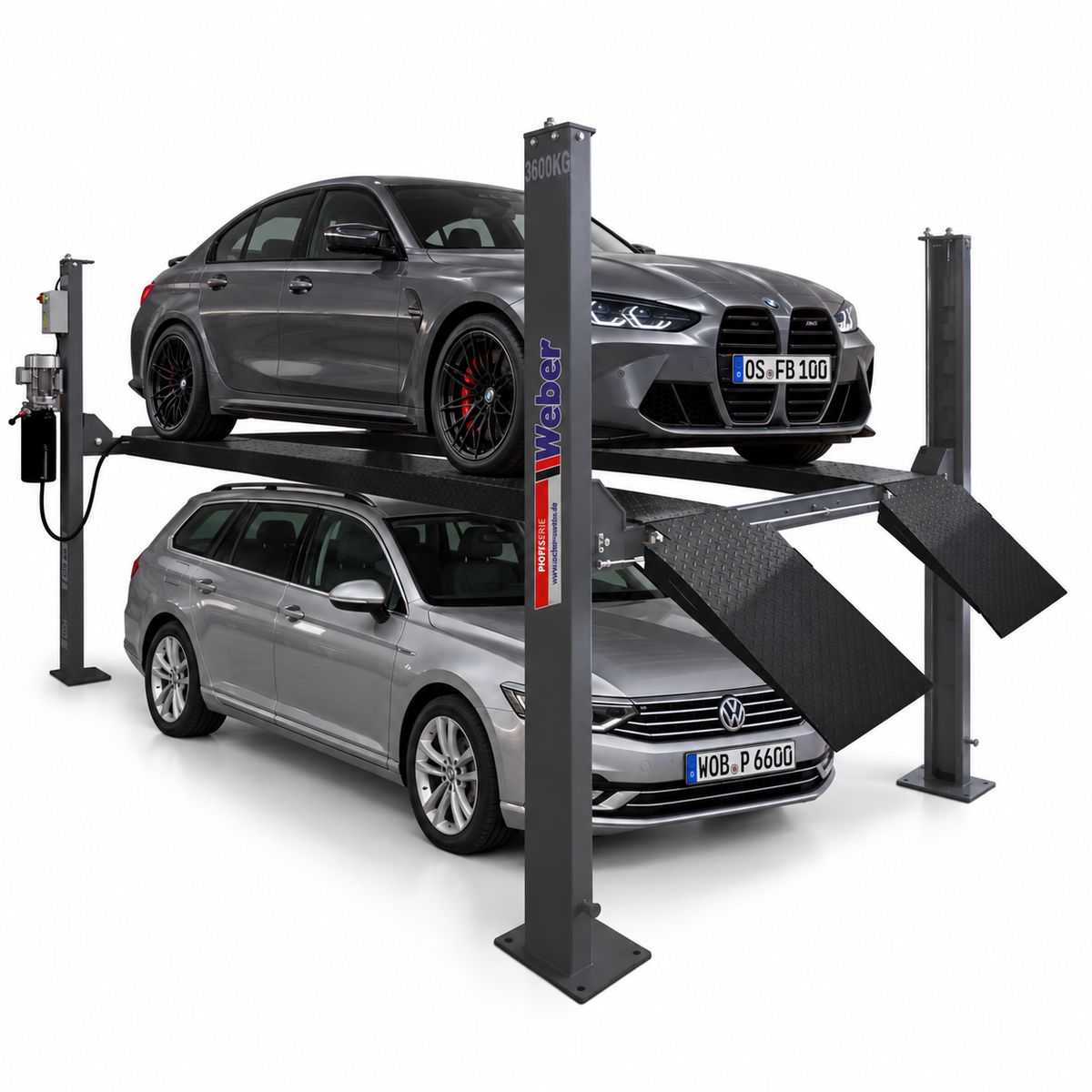 Mobile 4 Säulen Parkhebebühne Weber Profi Serie Autolift 3.6