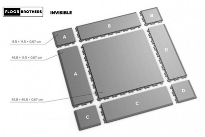 PVC Klickfliese Invisible Leder-Optik 6,7mm für industriellen Einsatz - Anti-Rutsch-Profil
