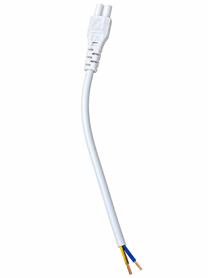 Stromkabel mit Stopfen 7cm weiß 3-pin