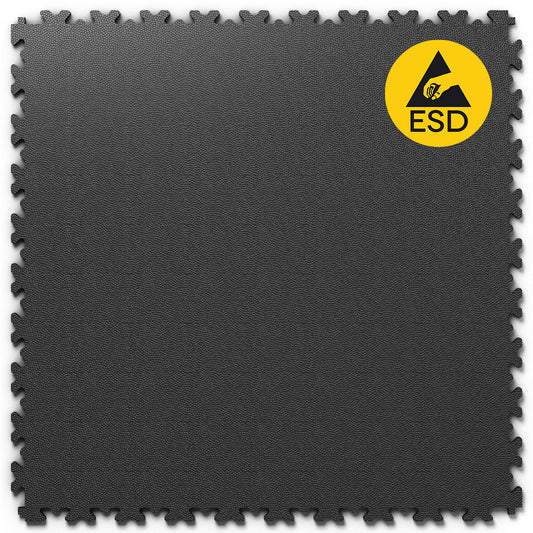 PVC Klickfliese INDUSTRY ESD Leder-Optik 7mm für industriellen Einsatz - Anti-Rutsch-Profil
