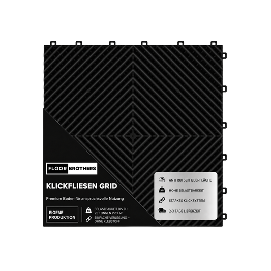 Klickfliesen GRID (belüftet) für Garage, Werkstatt und vieles mehr