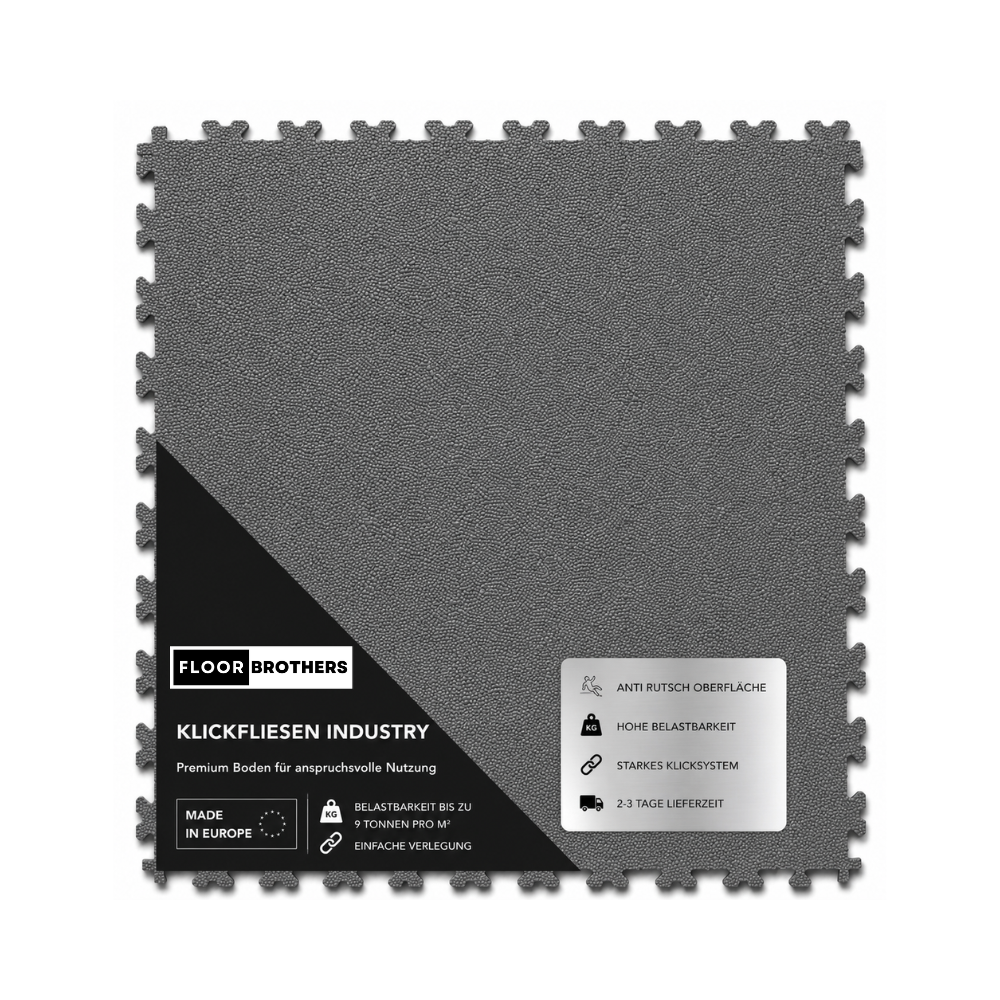 PVC Klickfliese INDUSTRY 7mm für industriellen Einsatz - Anti-Rutsch-Profil