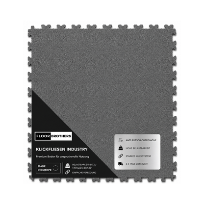 PVC Klickfliese INDUSTRY 7mm für industriellen Einsatz - Anti-Rutsch-Profil