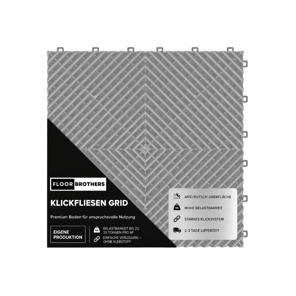 Klickfliesen GRID (belüftet) für Garage, Werkstatt und vieles mehr