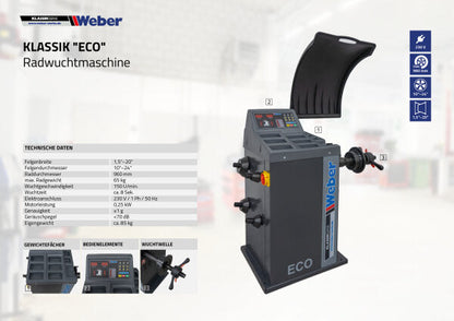 PKW Reifenmontiermaschine 1021 und Radwuchtmaschine "ECO"