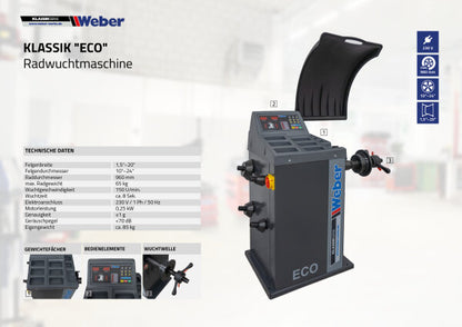 PKW Reifenmontiermaschine 1021 und Radwuchtmaschine "ECO"