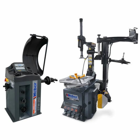 PKW Reifenmontiermaschine H-1024 und Radwuchtmaschine STW-202 inkl. Hilfsmontagearm rechts