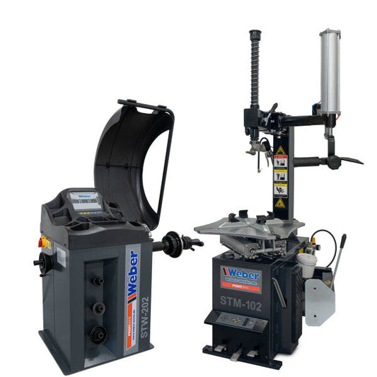 PKW Reifenmontiermaschine STM-102 und Radwuchtmaschine STW-202 inkl. Hilfsmontagearm rechts