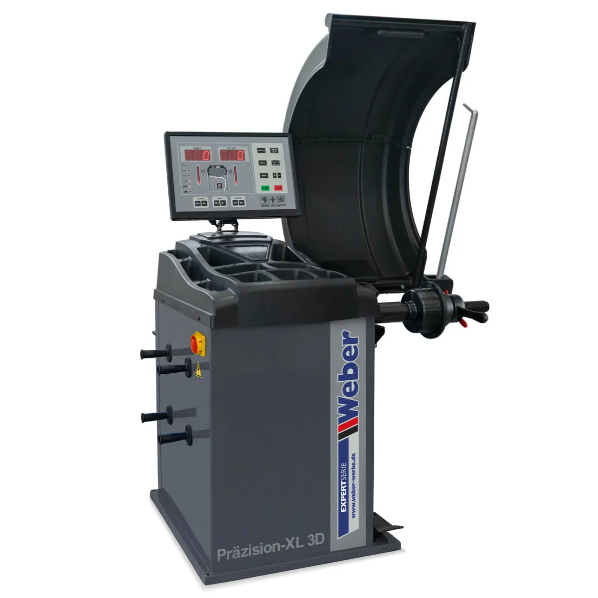 PKW Reifenmontiermaschine STM-122 und Radwuchtmaschine Präzision-XL 3D inkl. Hilfsmontagearm rechts und Werkstattwagen 230-teilig GRATIS