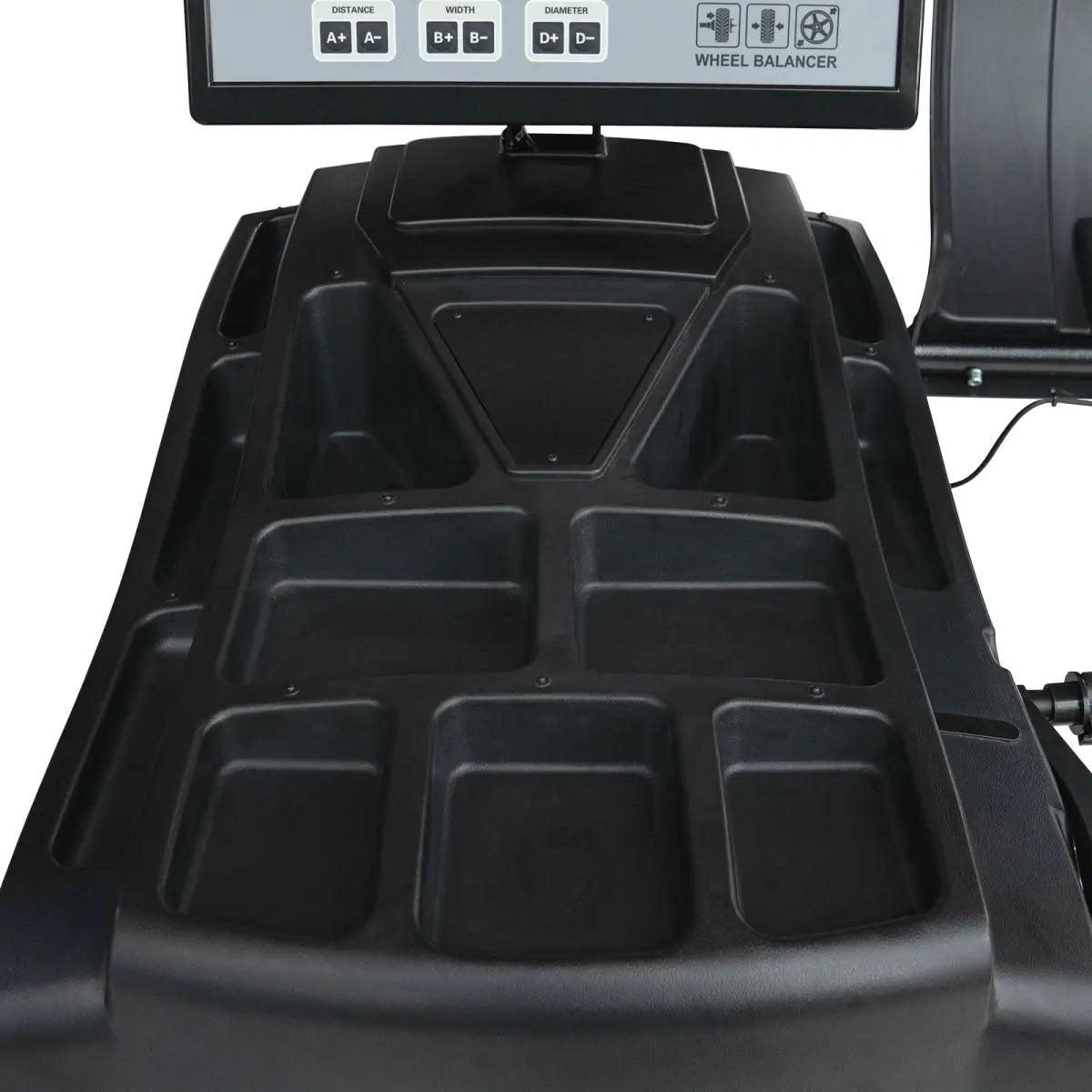 PKW Reifenmontiermaschine STM-122 und Radwuchtmaschine Präzision-XL 3D inkl. Hilfsmontagearm rechts und Werkstattwagen 230-teilig GRATIS
