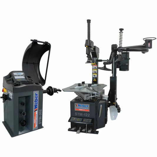 PKW Reifenmontiermaschine STM-122 und Radwuchtmaschine STW-202 inkl. Hilfsmontagearm rechts