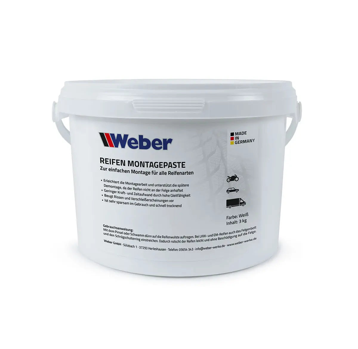 Reifen Montagepaste weiß 3 kg - Reifenmontierpaste