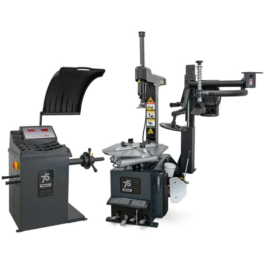 PKW Reifenmontiermaschine Weber STM-75 und Radwuchtmaschine STW-75 inkl. Hilfsmontagearm rechts