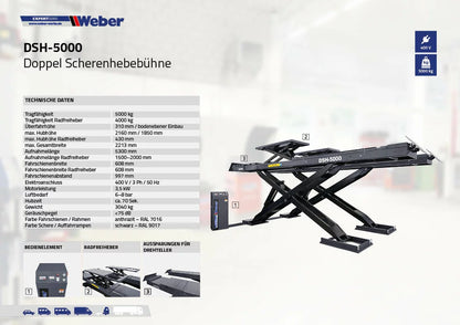 Scherenhebebühne für Achsvermessung Weber Expert Serie DSH-5000