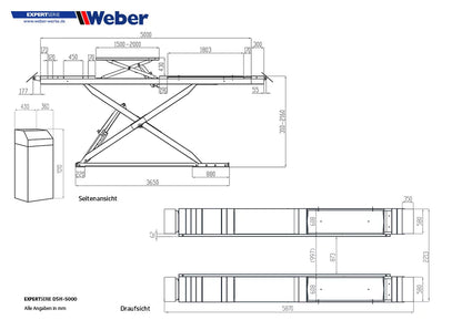 Scherenhebebühne für Achsvermessung Weber Expert Serie DSH-5000