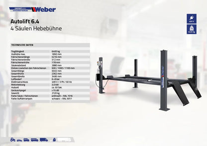 4 Säulen Hebebühne Weber Expert Serie Autolift 6.4